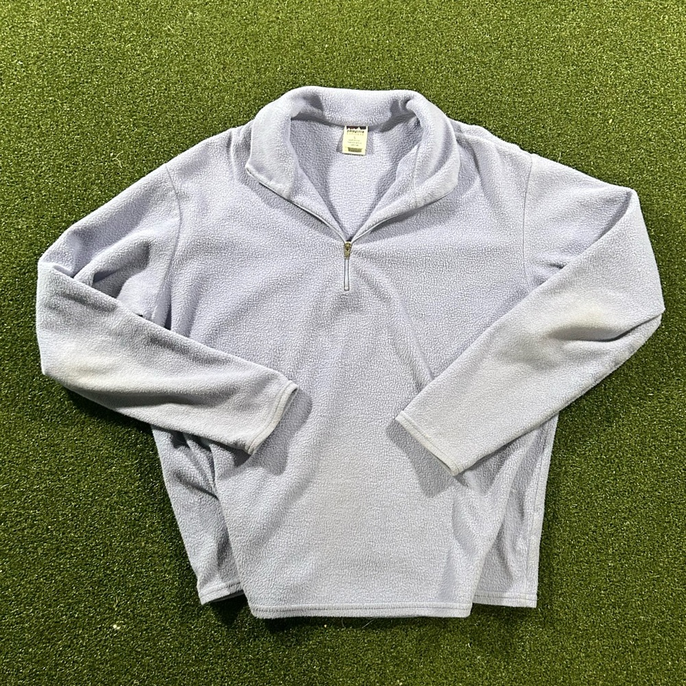 Vintage USA Made Patagonia Capeline 1/4 Zip Baby Blue Pullover Fleece